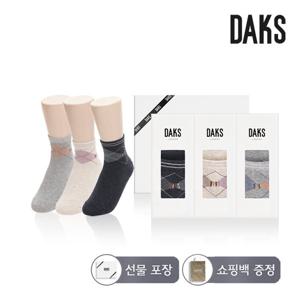 닥스양말 숙녀 단목 루렉스투톤아가일3족세트 DK25487