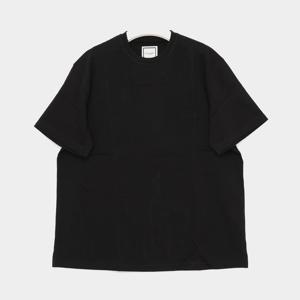 우영미 25SS 블랙 자수로고 반팔 남성 티셔츠 W251TS02728B