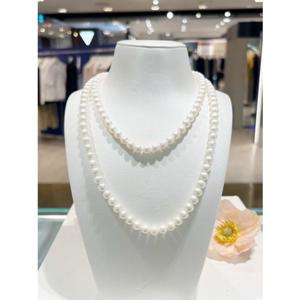 미니골드 14k 6mm 천연 담수진주 투라인 비드 목걸이 NJCM4031