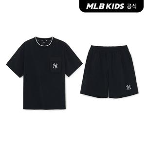 [MLB키즈 공식] 스포티브 베이직 우븐 포켓 티셔츠 세트 NY (Black) 7AS1B3153-50BKS