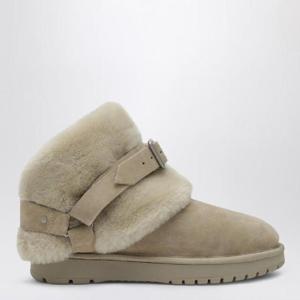 BURBERRY 스웨이드와 베이지색 털로 만든 통통한 스노우 부츠 8095352160510XHBURBE-B7311