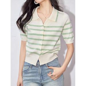 [카라]KARRA 민트라인반팔가디건_A5M0085