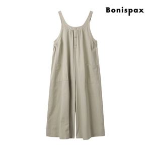 [보니스팍스(여성의류)]투 포켓 일자 린넨 점프수트 (XP5OP016M0)