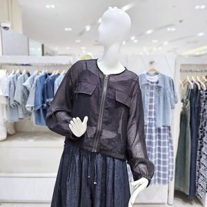 [밸리걸] 노카라 시스루 집업 자켓 216850