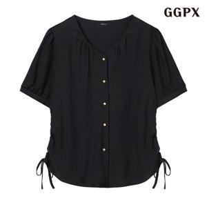 GGPX 사이드 끈 반팔블라우스 (GPBBA052D)