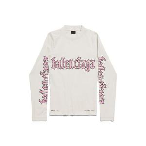 발렌시아가 긴팔 티셔츠 826465TSVW6 9012 WHITE