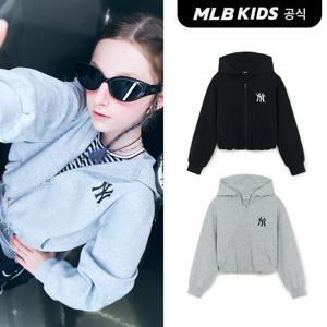 [MLB키즈 공식] 25FW 베이직 스트리트 걸스 로고 크롭 후드 집업 (2color) 7FHDB1254