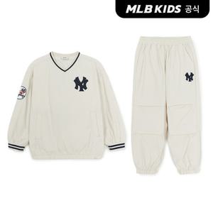 [MLB키즈 공식] 25FW 스트릿 베이직 쿠퍼스 로고 우븐 맨투맨세트 NY (Cream) 7AS2B1156-50CRS