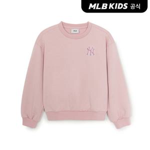 [MLB키즈 공식] 25FW 베이직 스포티브 스몰로고 크롭 여아 맨투맨 NY (Pink) 7FMTB2254-50PKS
