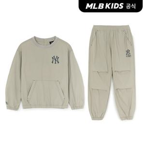 [MLB키즈 공식] 25FW 스트릿 베이직 로고 아트웍 우븐 맨투맨세트 (2color) 7AS2B1254