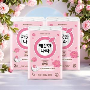 [깨끗한나라] 2025 NEW 허브가든 피오니 프리미엄 30롤x3팩