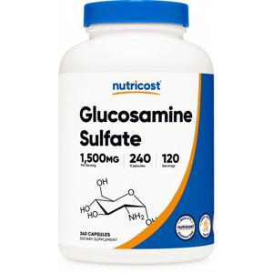 뉴트리코스트 글루코사민 설페이트 보충제 750mg, 240 캡슐 (1회 제공량당 1500mg)