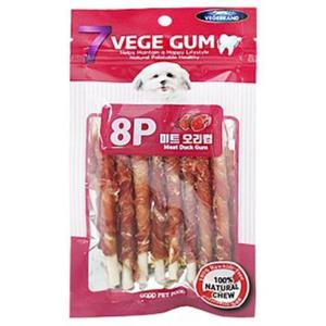 베게7 미트 오리껌 8p 강아지 애견껌 간식 강아지개껌