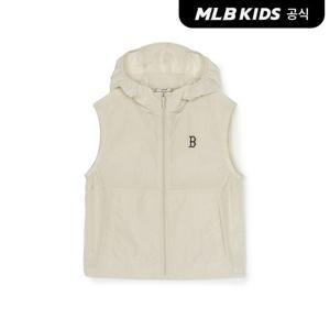 [MLB키즈 공식] 25SS 베이직 아웃도어 홑겹 베스트 바람막이 BOS (Mg.Cream) 7AWJB0453-43CRM
