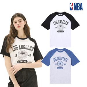 NBA 남녀공용 컬러블록 루즈핏 나그랑 반팔 티셔츠 N252TS125P