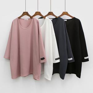 [아이우먼]빅사이즈긴팔티 G400L504 루즈핏소매라벨박스티 IL