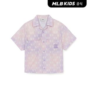 [MLB키즈 공식] 오로라 모노그램 우븐 반팔셔츠 NY (L.Lavender) 7AWSM0453-50LDL
