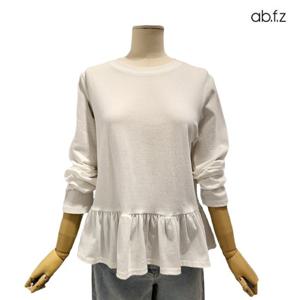 [에이비에프지]플릴 디테일 긴팔 면 티셔츠 APZ5HK46G