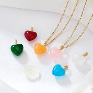 [비앤비골드] 14K 젤리 컬러 하트 쿼츠 펜던트 JAP41856