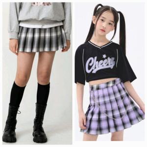 [더데이걸]ㅇ체크 플리츠 스커트 TGWH24101