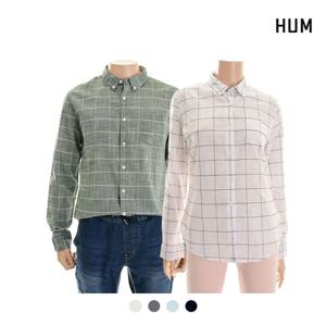 [HUM][HUM]유니) 코튼슬럽 윈도우 체크셔츠(FHMECSL702P)
