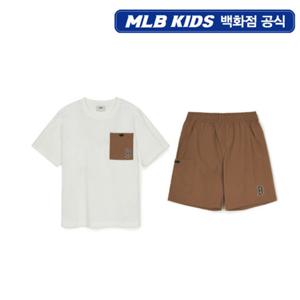 [MLB키즈PG] 베이직 아웃도어 메쉬 포켓 티셔츠세트 (7AS1B0653-43WHS)