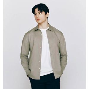 [지오다노] 남자 린넨혼방 면 루즈핏 긴팔 남방 셔츠 045505