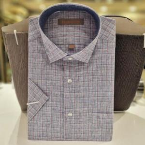 엘르옴므 EBEHR11022 LINEN BLEND체크셔츠