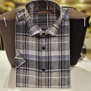 엘르옴므 EBEHR11042 LINEN BLEND체크셔츠