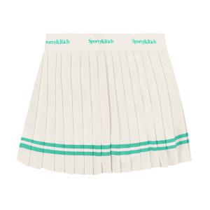 스포티앤리치 SK005S416SC 세리프 (SERIF) 로고 플리츠 테니스 여성 스커트