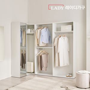 레이디가구 이안 드레스룸 280cm 코너형 B세트 (좌형) (80cm 1단