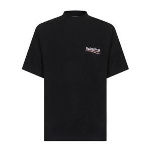 발렌시아가 블랙 화이트 로고 티셔츠 764235 TKVJ11070