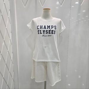 [밸리걸]라운드 레터링 캡소매 티셔츠 (820761)_YS
