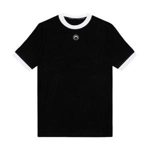 마린세르 MTT088B CJER0008 BK99 문 로고 핏티드 콘트라스트 링거 남성 반팔티