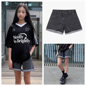 [더데이걸]0롤업 뒤밴딩 숏팬츠TGTH25307