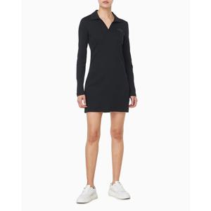 CK진  여성 L/S 모노로고 립 폴로 미니 드레스(47D214G)