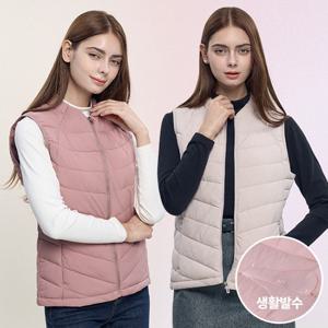 이지바이 코튼캔디 여성 웰론 슬림핏 경량 패딩 조끼(AB23V007W)