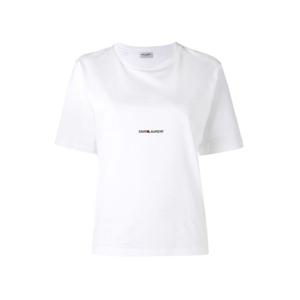 생로랑 로고 반팔티 화이트 여성 460876 YB2DQ 9000
