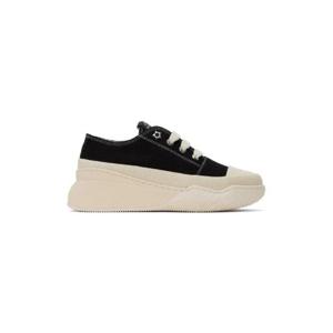 25 FW Stella McCartney 여성 블랙 루프 캔버스 로우탑 스니커즈 241471F128005