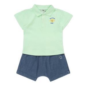 [블루독베이비8] SS25 피케셔츠 상하세트 HJ (4531361005) (BLUEDOG BABY 유아 출산 백일 선물 도트 강아지