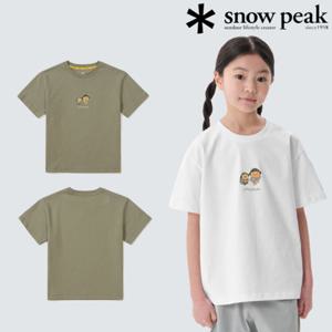 [스노우피크 X 카카오프렌즈] S25MKFTS99 라이언과 춘식이 키즈 반팔 티셔츠