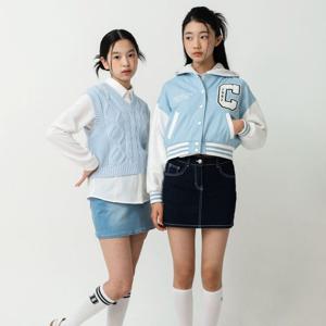 [더데이걸]H라인 데님 스커트 TGWH24S03_GN