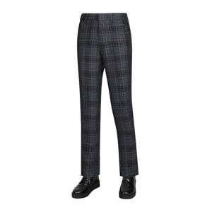 [파파브로] 남자 울혼방 노턱 체크 일자라인 정장바지 LO-SPW-K598