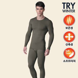 [트라이]내복)탁텔 남성 동내의 상하1세트(TMLI407)-카키