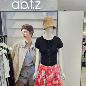 Ab.f.z DP01 볼륨소매리본라운드반팔니트 AFZ2QY31