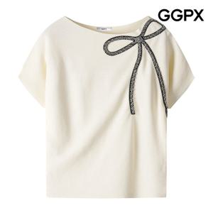 [지지피엑스]빅 큐빅 리본 돌먼 니트 (GP6KP012F)