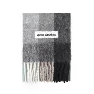 아크네스튜디오 CA0084 GREEN/GREY/BLACK (BO8) 모헤어 체크 울 알파카 프린지 머플러