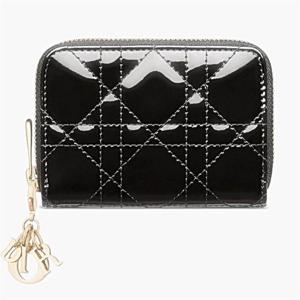 디올 LADY DIOR VOYAGEUR 스몰 동전지갑 블랙 S0985OV