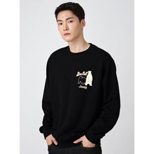 남여공용 지프 N4R 곰 아플리케 맨투맨 티셔츠 (JO1TSU843)