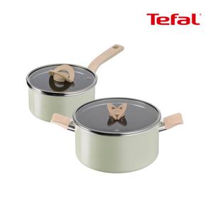 테팔 인덕션 블라썸 민트 냄비 2종(편수18+양수24)